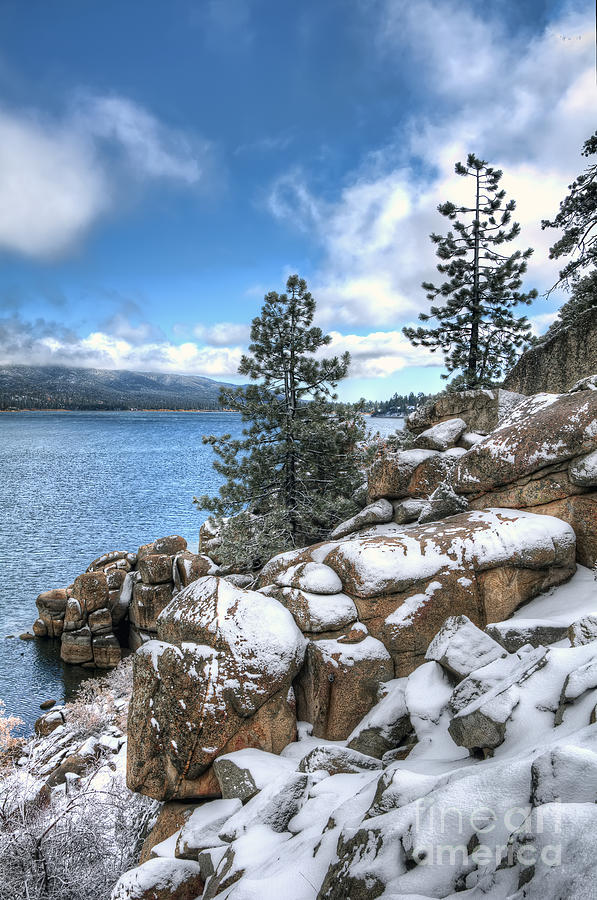 Snow On The Lake 2 Photograph by Eddie Yerkish