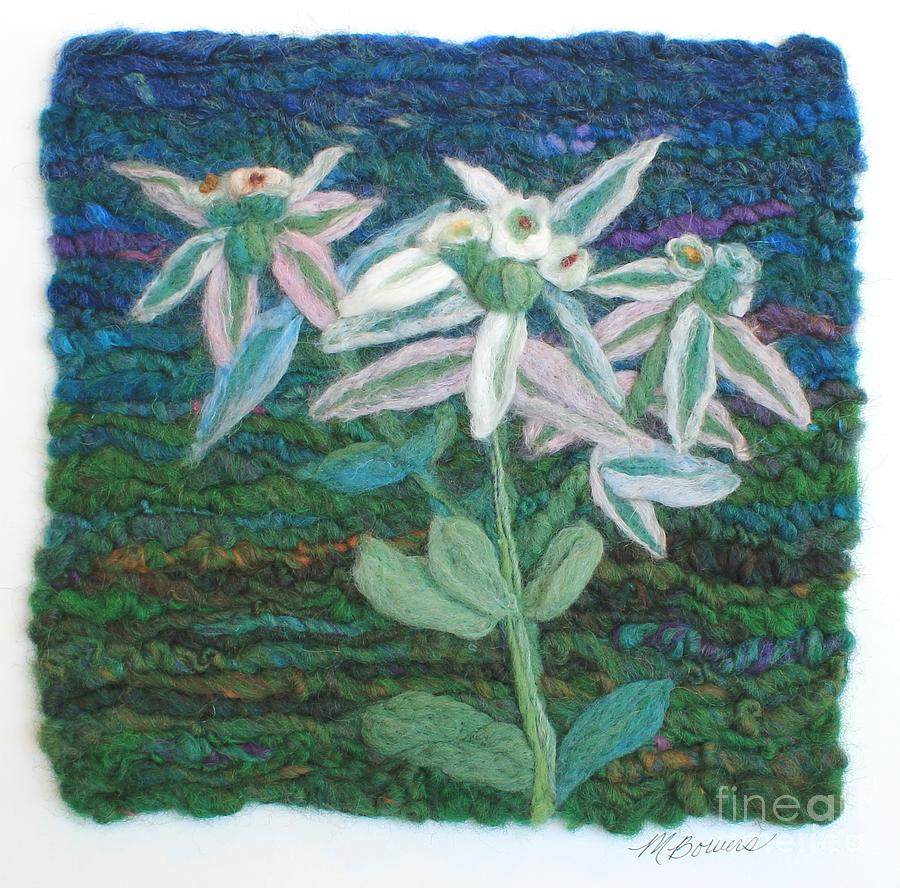Floral Tapestry - Textile - Snow on the Prairie Flower by Michelle Bowers