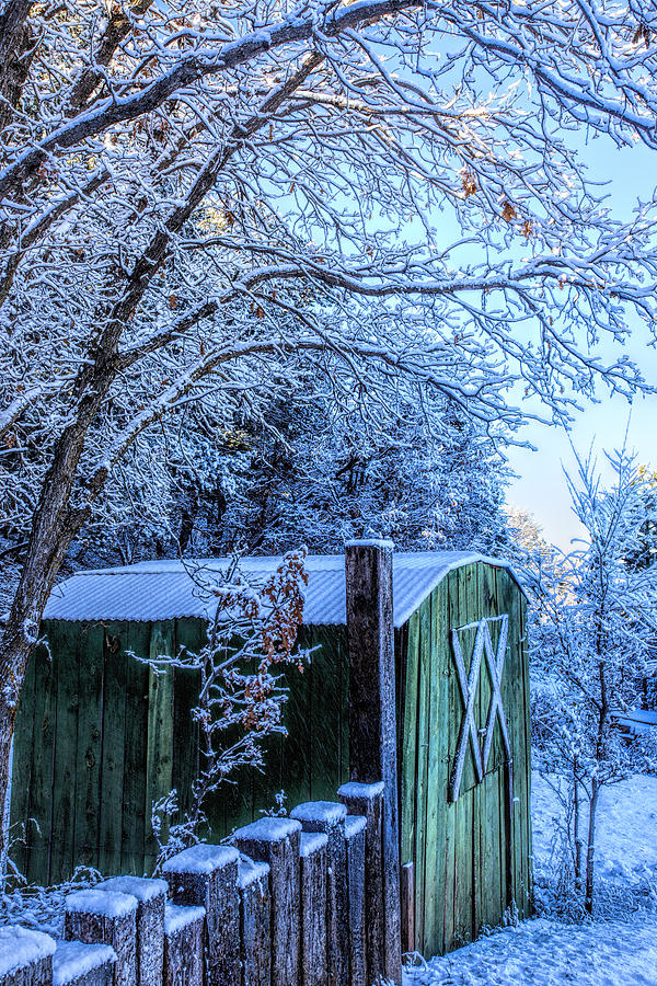 Snow on the Shed Photograph by Diana Powell