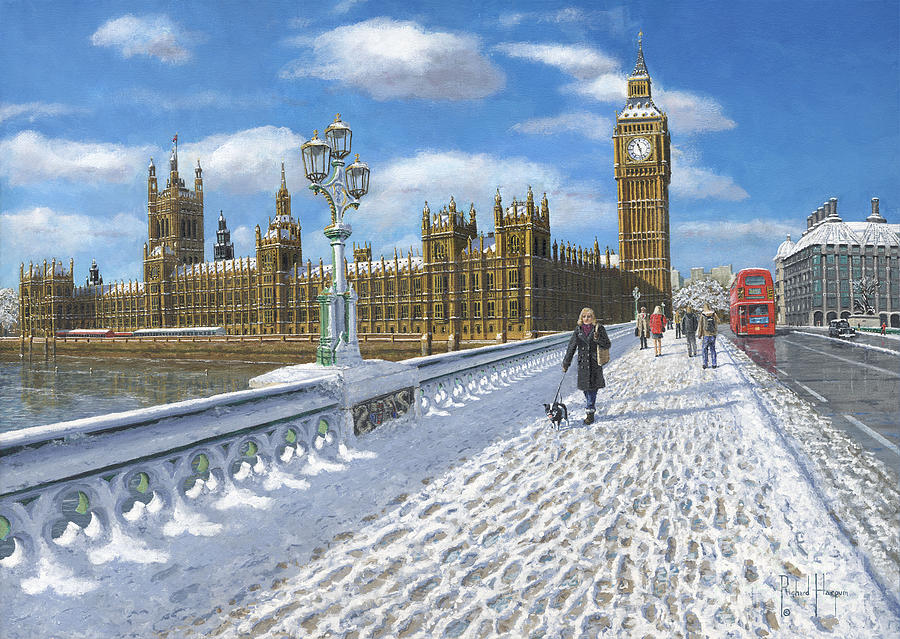 Snow On Westminster Bridge Painting By Mgl Meiklejohn Graphics Licensing