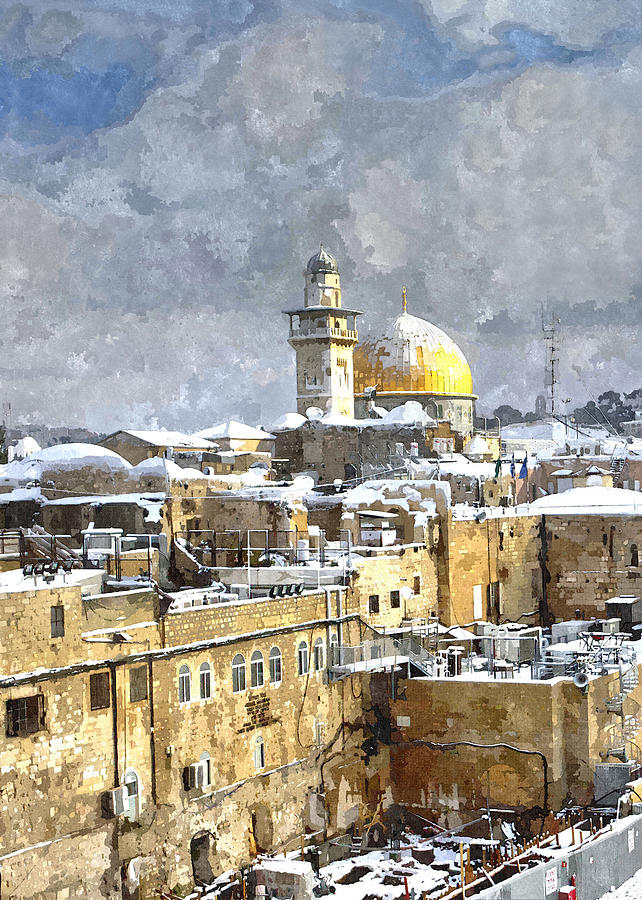Snow Over Jerusalem Photograph by Munir Alawi