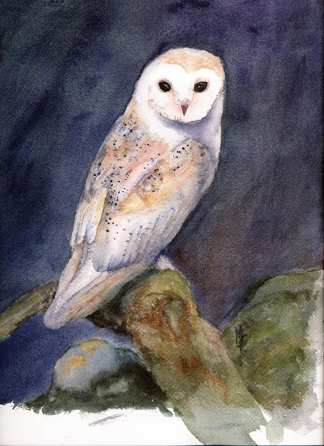 Snow Owl Painting by Gerald Carpenter