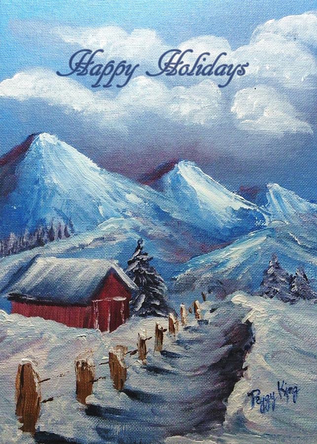 Snow Path - Happy Holidays Painting by Peggy King