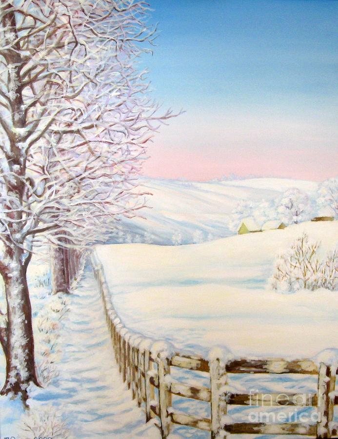 Snow Path Painting by Inese Poga