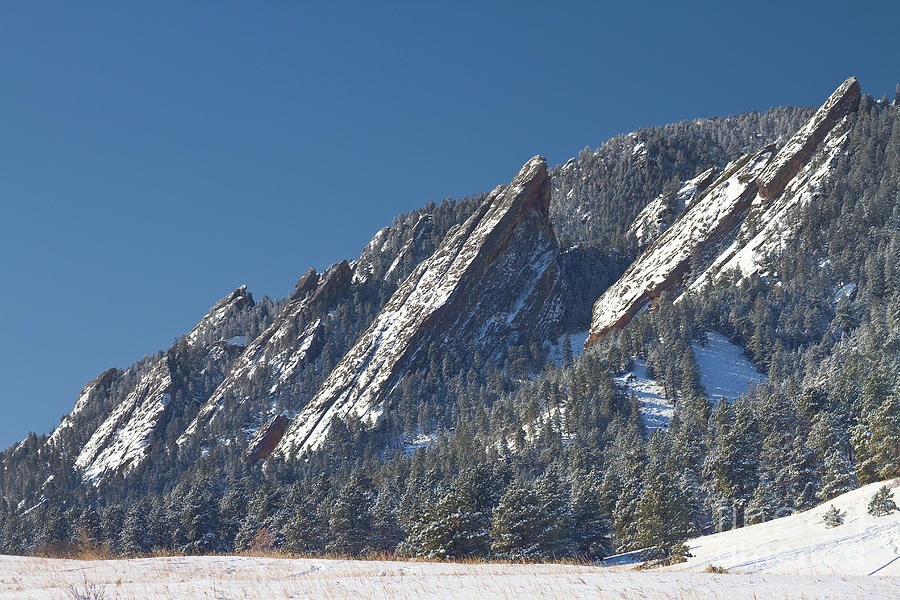 Snow Powder Dusted Flatirons Boulder Colorado Photograph by James BO Insogna