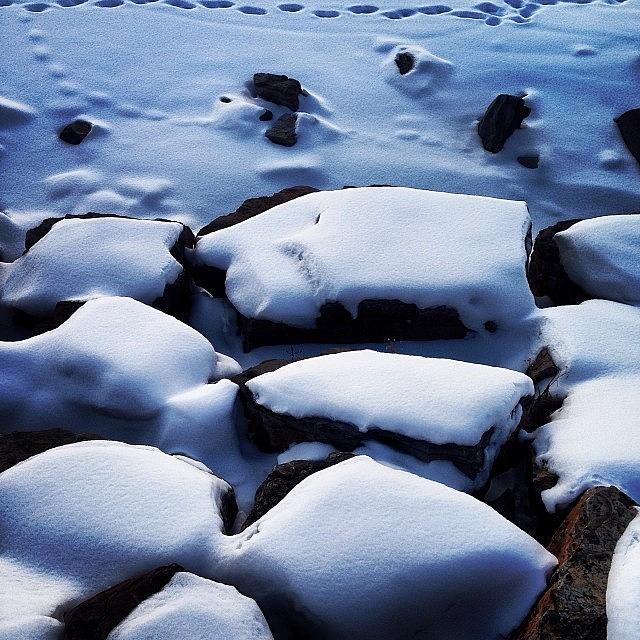 Snow Photograph - #snow #rocks #vermont #photography by Call Me Kay
