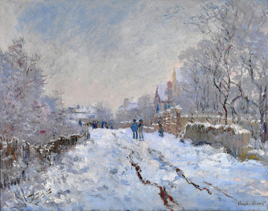 Snow Scene at Argenteuil Painting by Claude Monet