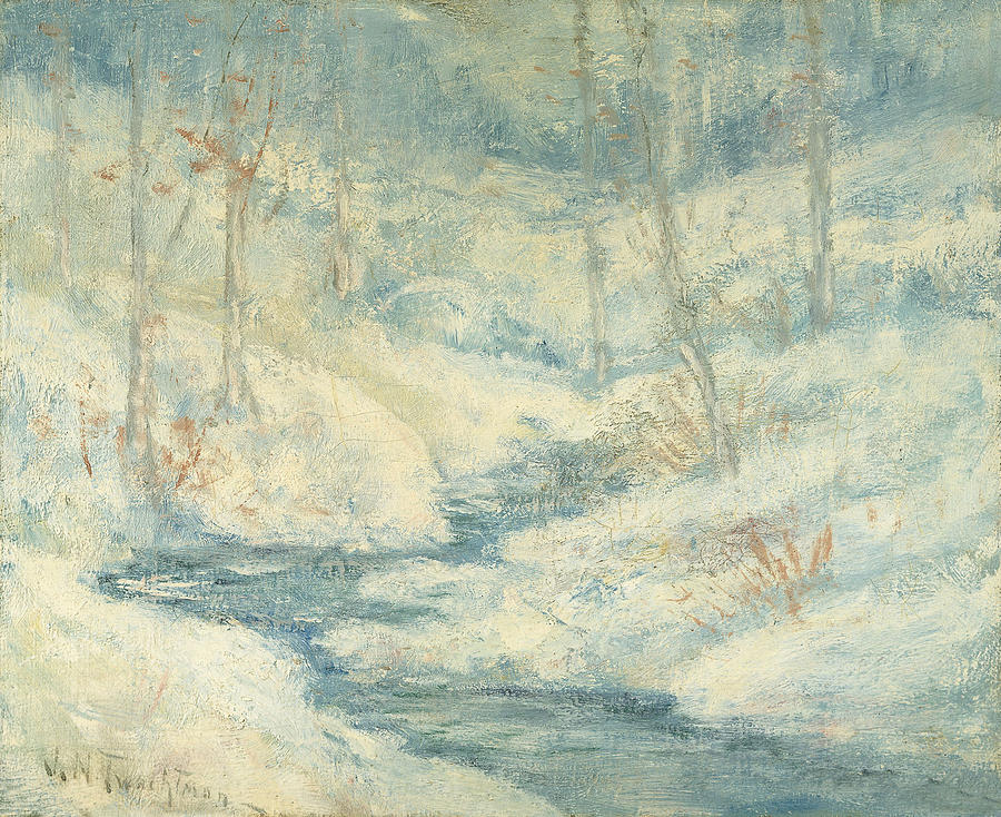 Snow Scene Painting by John Henry Twachtman