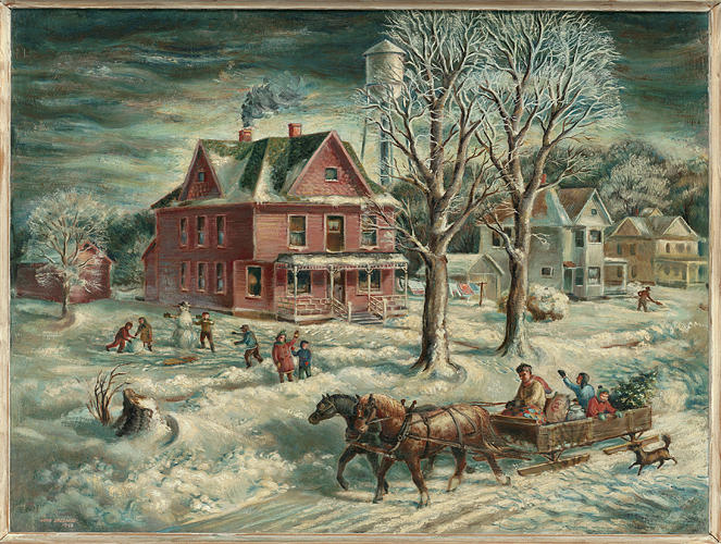 Snow Scene Painting by Lois Ireland