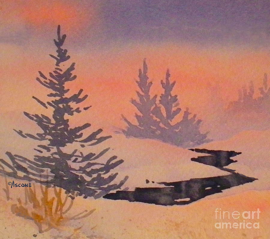 Snow Scene Painting by Teresa Ascone