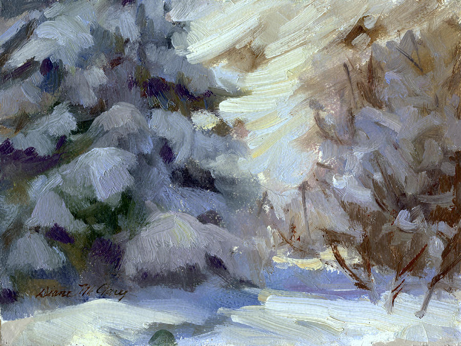 Winter Painting - Snow shadows 2 by Diane McClary