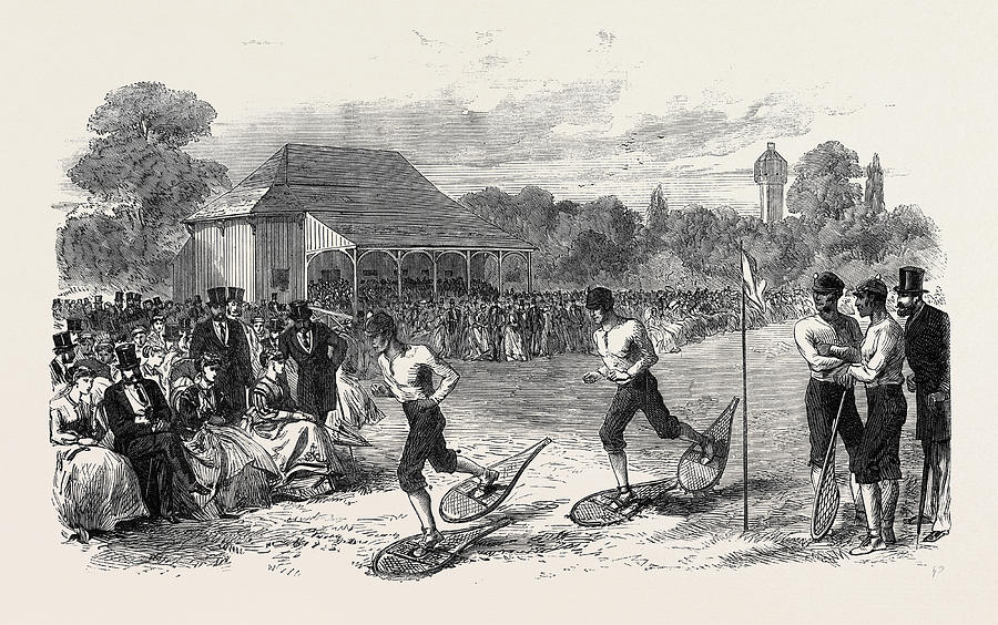 Snow-shoe Race At The Crystal Palace 1867 Drawing by English School ...