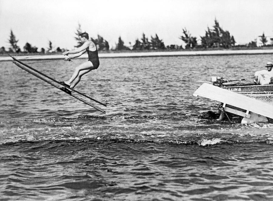 Snow Skis On Water Photograph by Underwood Archives