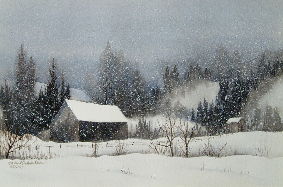 Snow Softly Painting by Karen Richardson