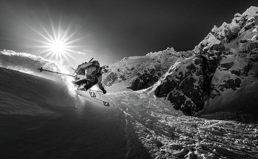 Powder Photograph - Snow Splash Over The Edge by Sandi Bertoncelj
