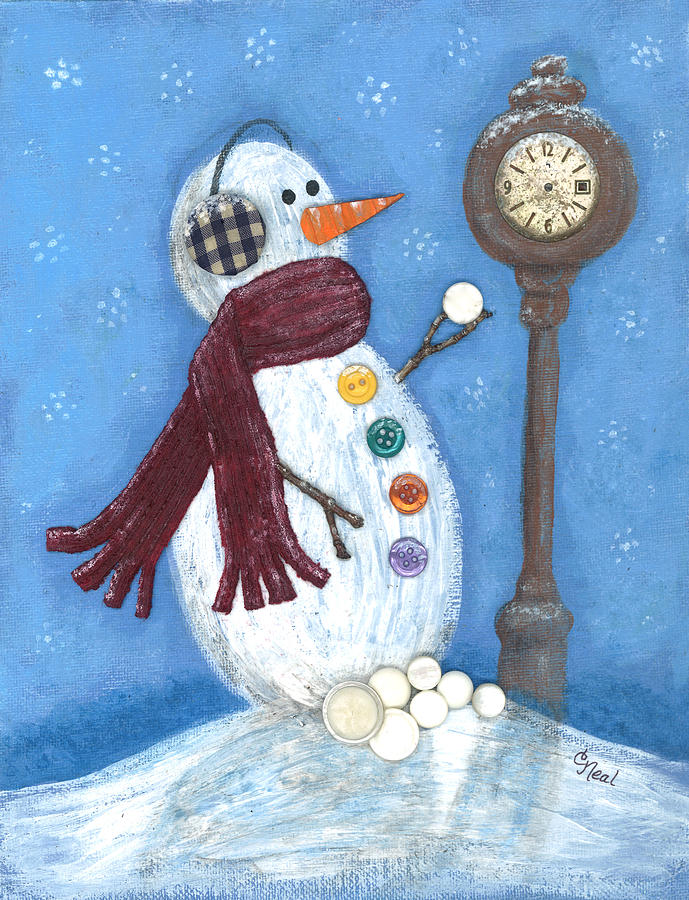 Snow Time Mixed Media by Carol Neal