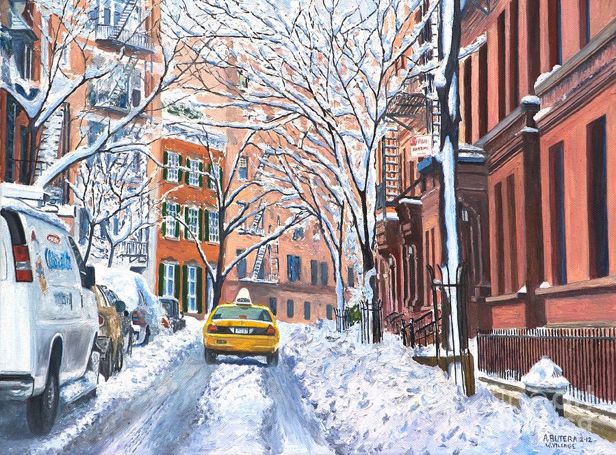 Anthony Butera Painting - Snow West Village New York City by Anthony Butera