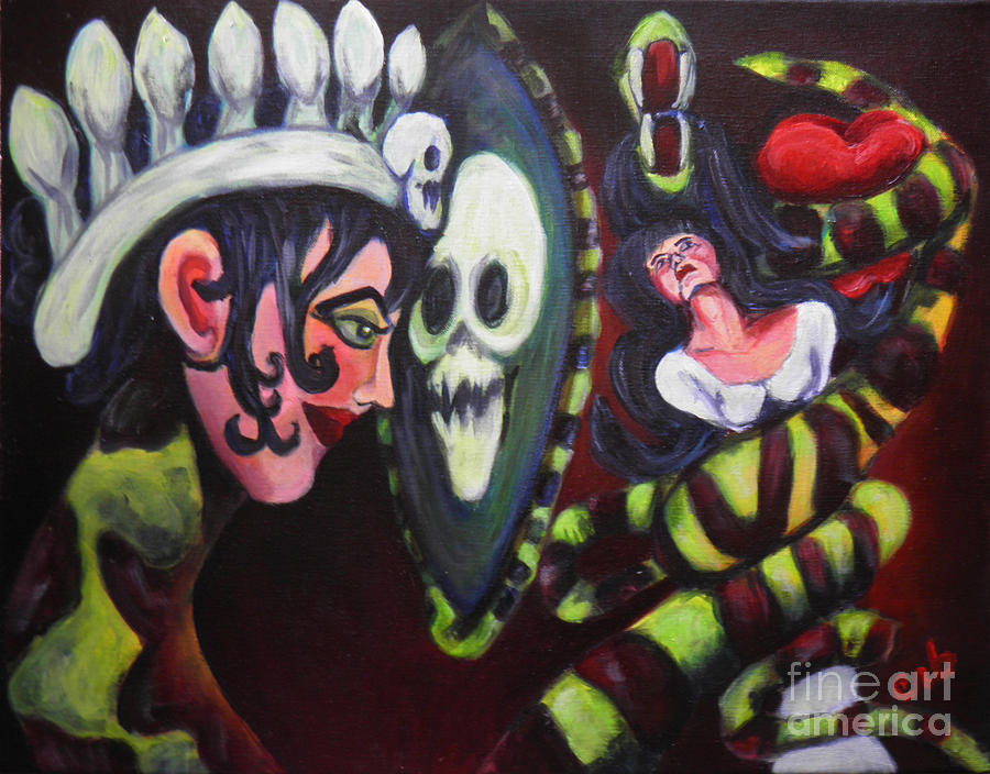 Queen Painting - Snow White and The Evil Queen by Candace Byington