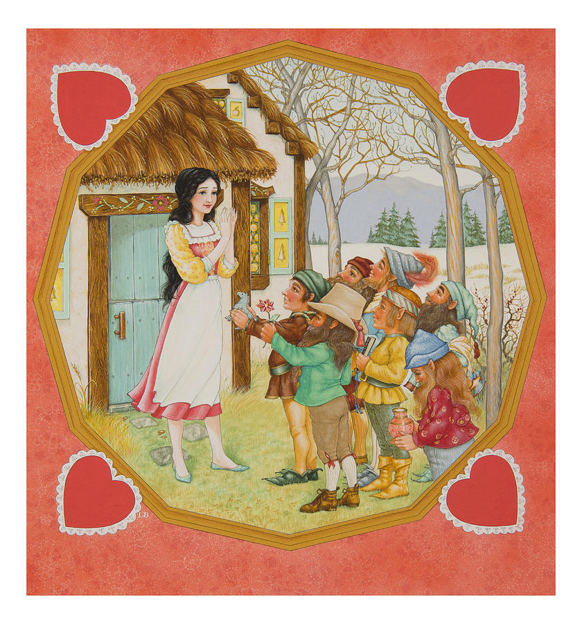 Snow White and the Seven Dwarfs Painting by Lynn Bywaters