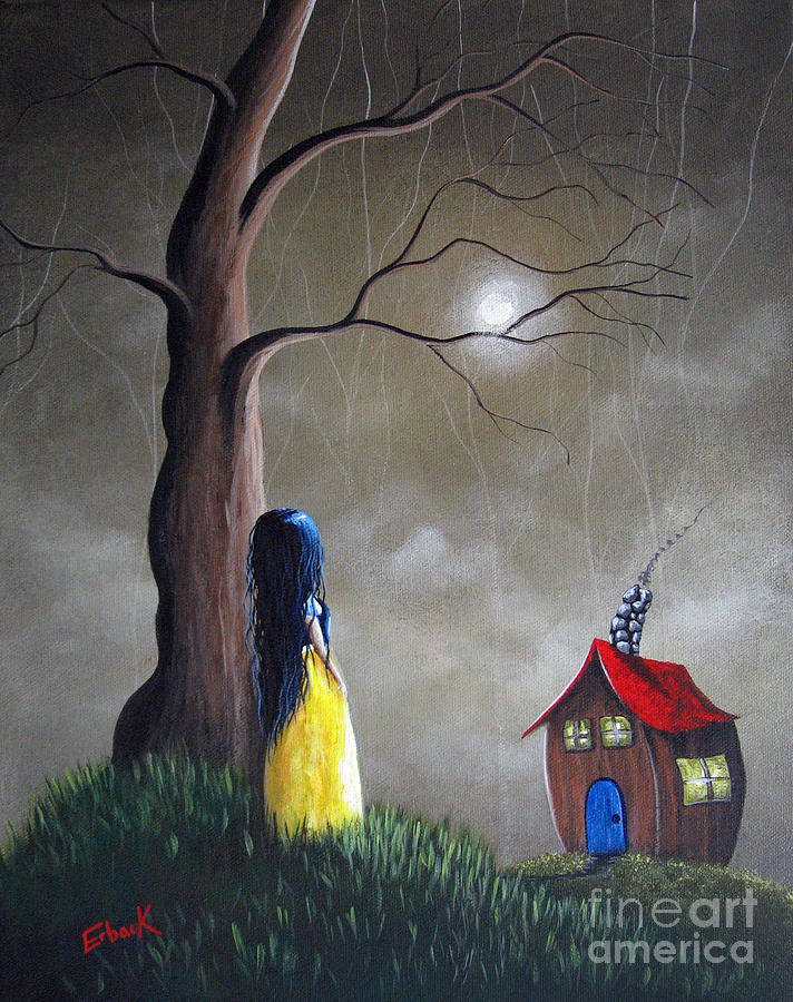 Snow White Original Artwork - Acrylic Painting Painting by Moonlight Art Parlour