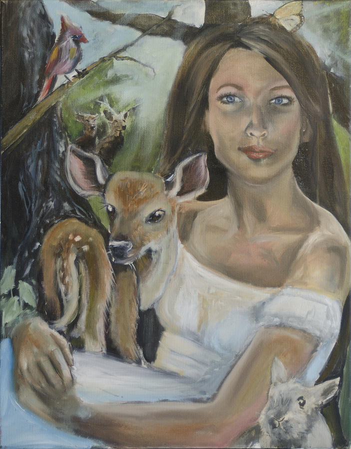 Deer Painting - Snow White by Elizabeth Paroni
