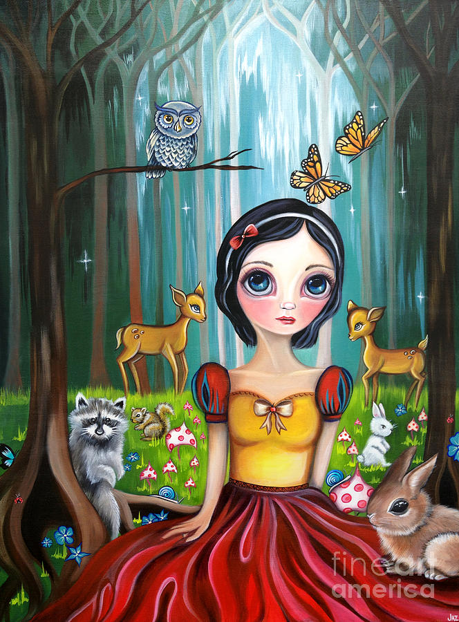 Animal Painting - Snow White in the Enchanted Forest by Jaz Higgins
