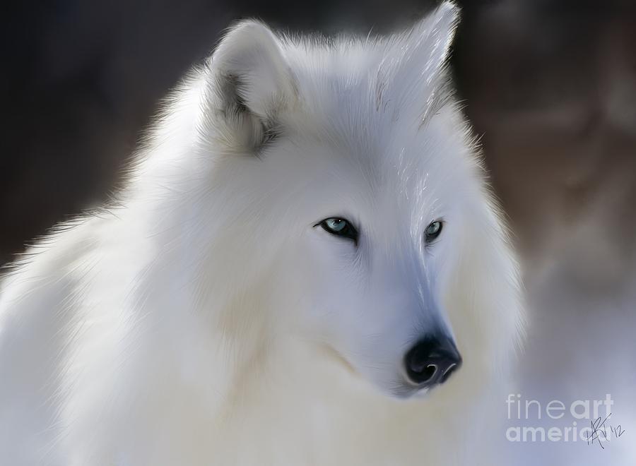 Snow Wolf Painting - Snow Wolf Fine Art Print