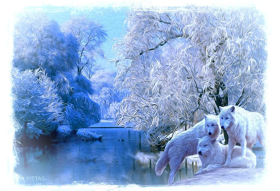 Snow Wolves Painting by Michael Pittas