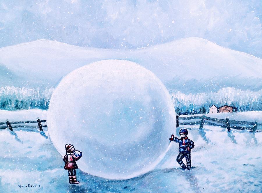 Snowball Fight Painting by Shana Rowe Jackson