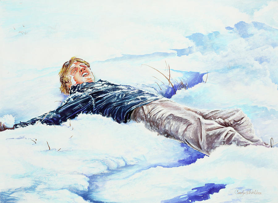 Snowball War Painting by Carolyn Coffey Wallace