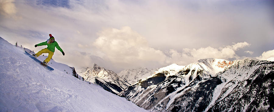 Snowboarding Colorado Photograph by Glenn Oakley Snowboarding Colorado Photograph by Glenn Oakley