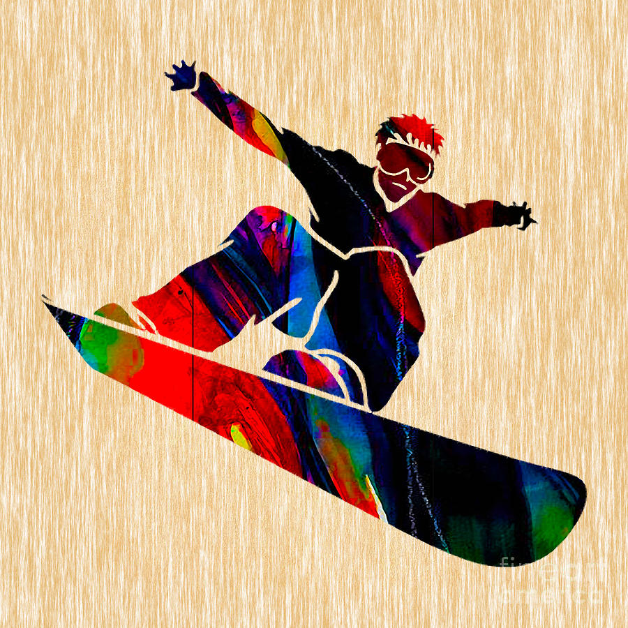 Winter Mixed Media - Snowboarding by Marvin Blaine