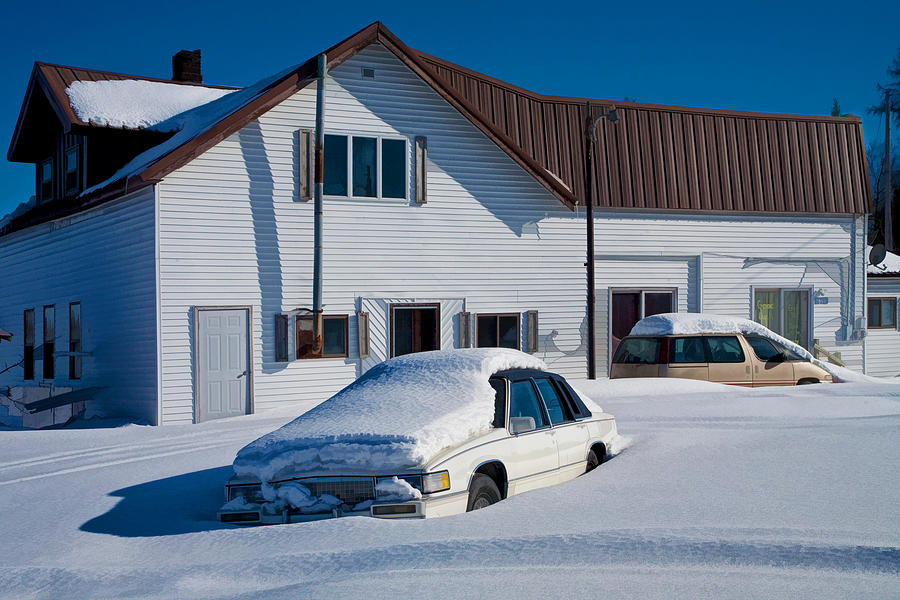 Snowbound Cars in Michigans Upper Peninsula Photograph by Randall Nyhof