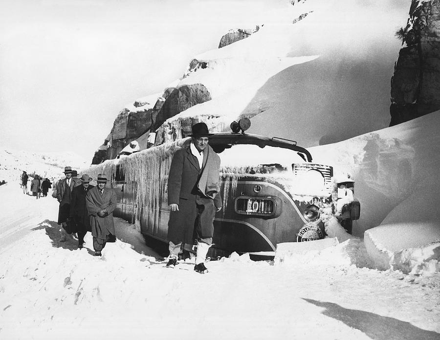 Snowbound Passenger Train Photograph by Underwood Archives