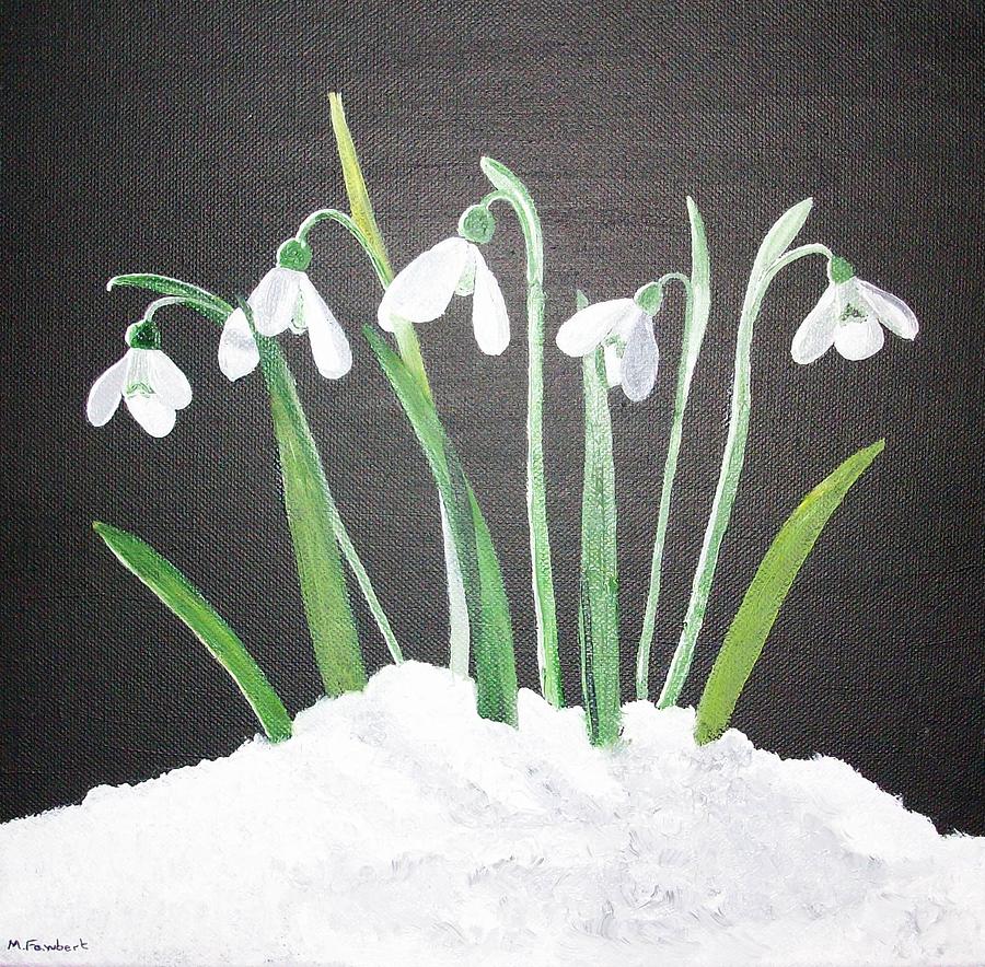 Snowdrops Painting by Asa Jones