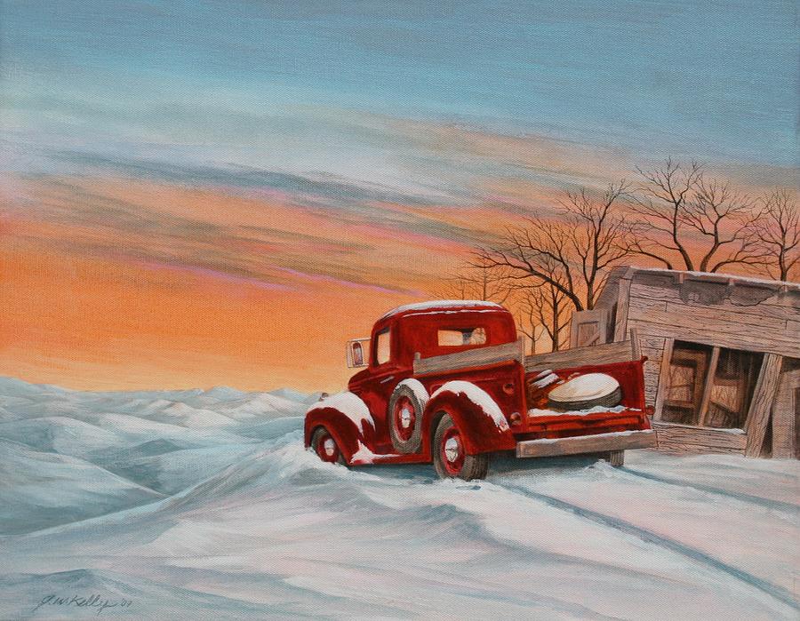 Landscape Painting - Snowed-In 2 by J W Kelly Landscape Painting - Snowed-In 2 by J W Kelly