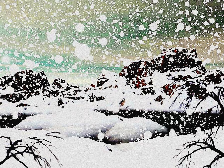 Snowfall Painting by Anastasiya Malakhova