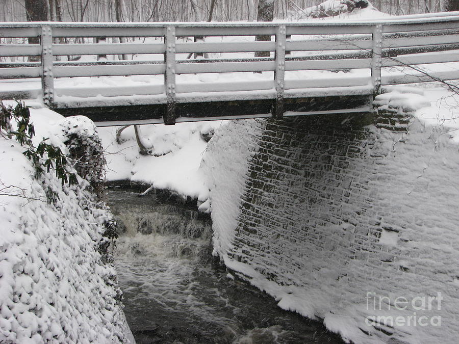 Snowfall Bridge Photograph by Michael Krek