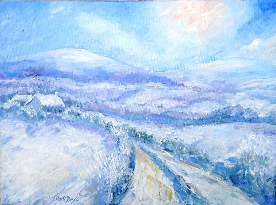 Snowfall On the Laneway  Painting by Trudi Doyle
