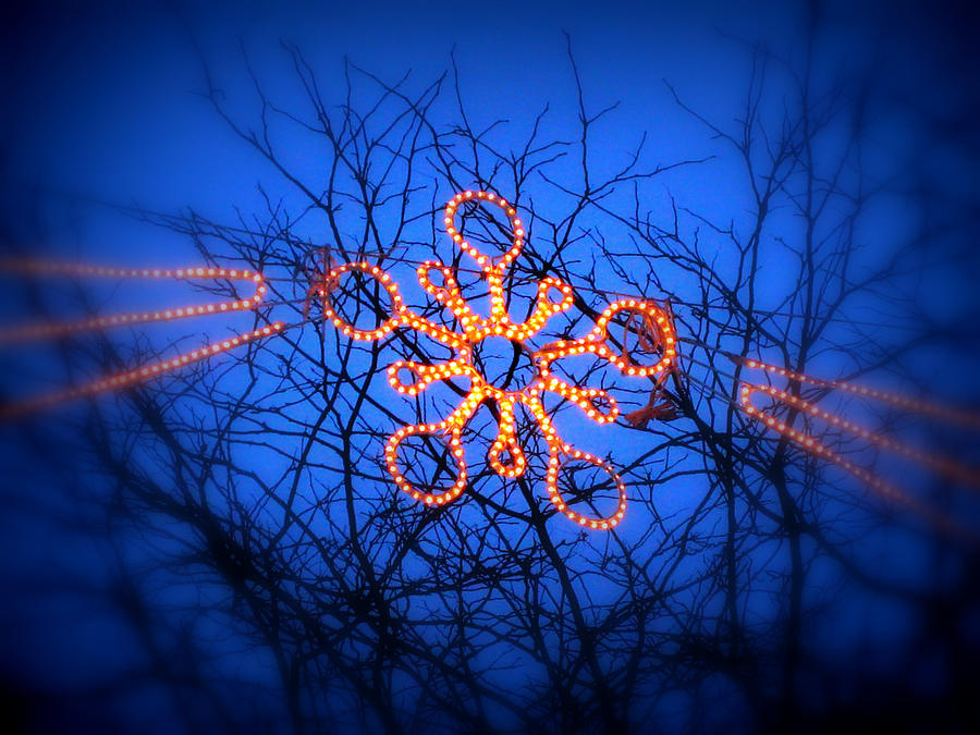 Snowflake Christmas Lights Photograph by Aurelio Zucco