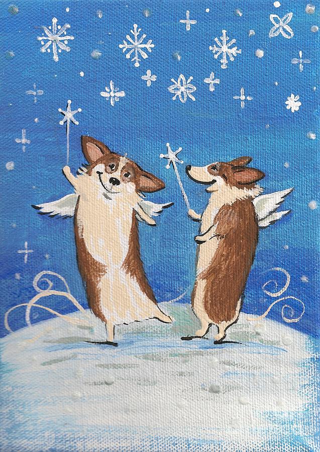 Snowflake Fairies Painting by Margaryta Yermolayeva