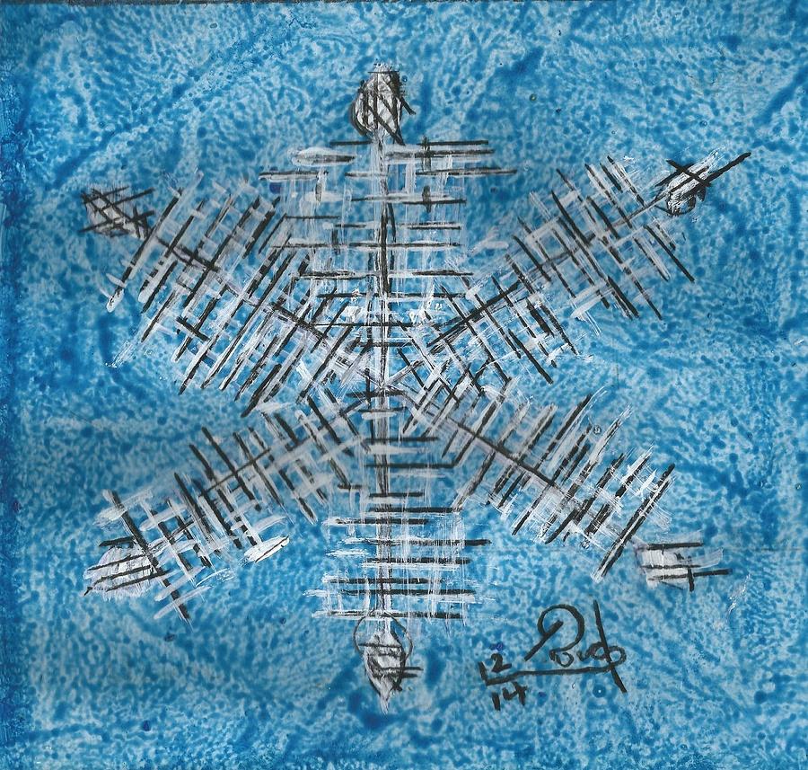 Blue Painting - Snowflake by Klaus Rach