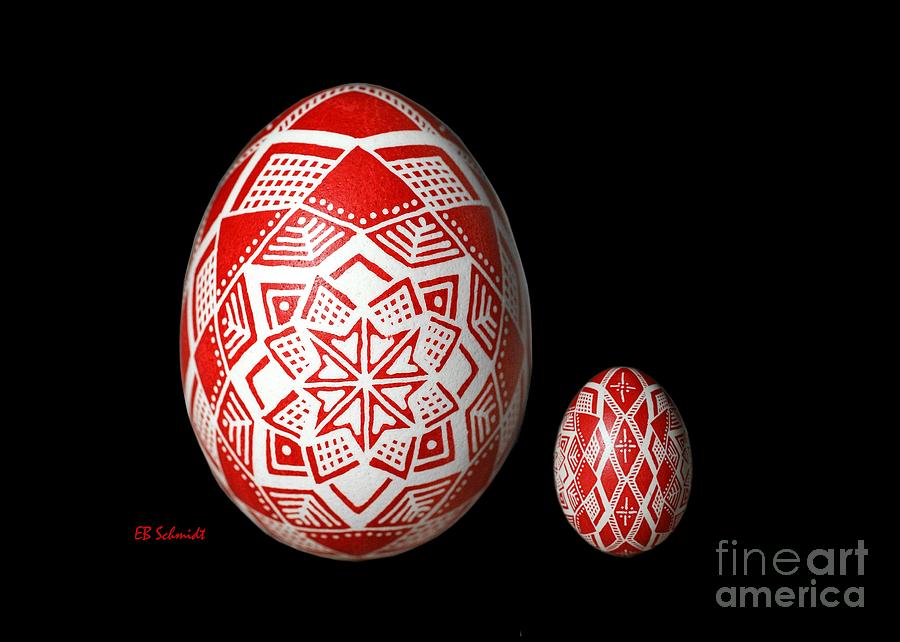 Snowflake Lace 1 - red and white Drawing by E B Schmidt