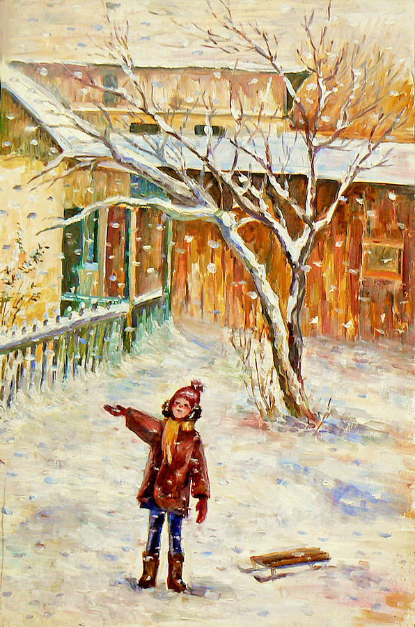 Snowing Painting by  Svetlana Nassyrov