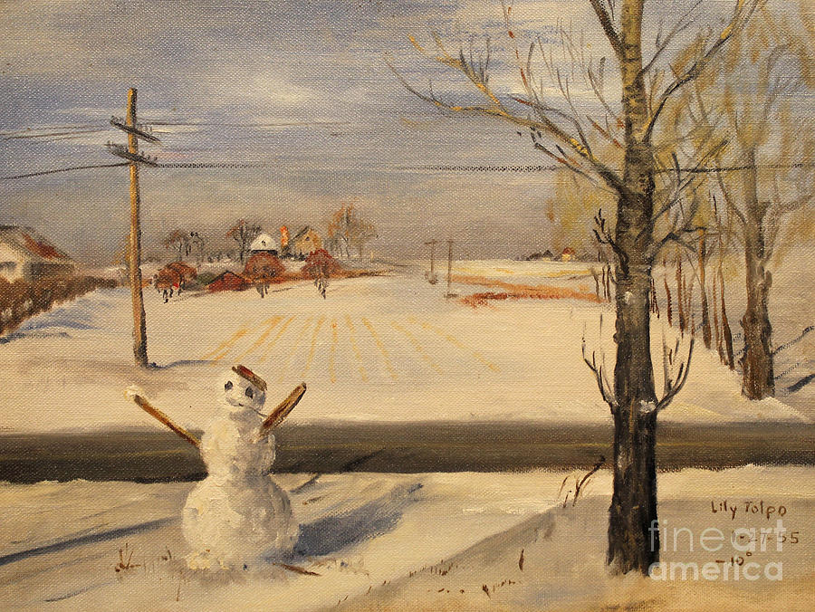 Snowman - 1955 Painting by Art By Tolpo Collection
