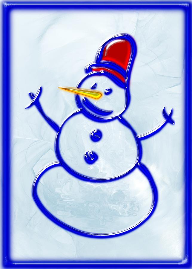 Holiday Digital Art - Snowman by Anastasiya Malakhova