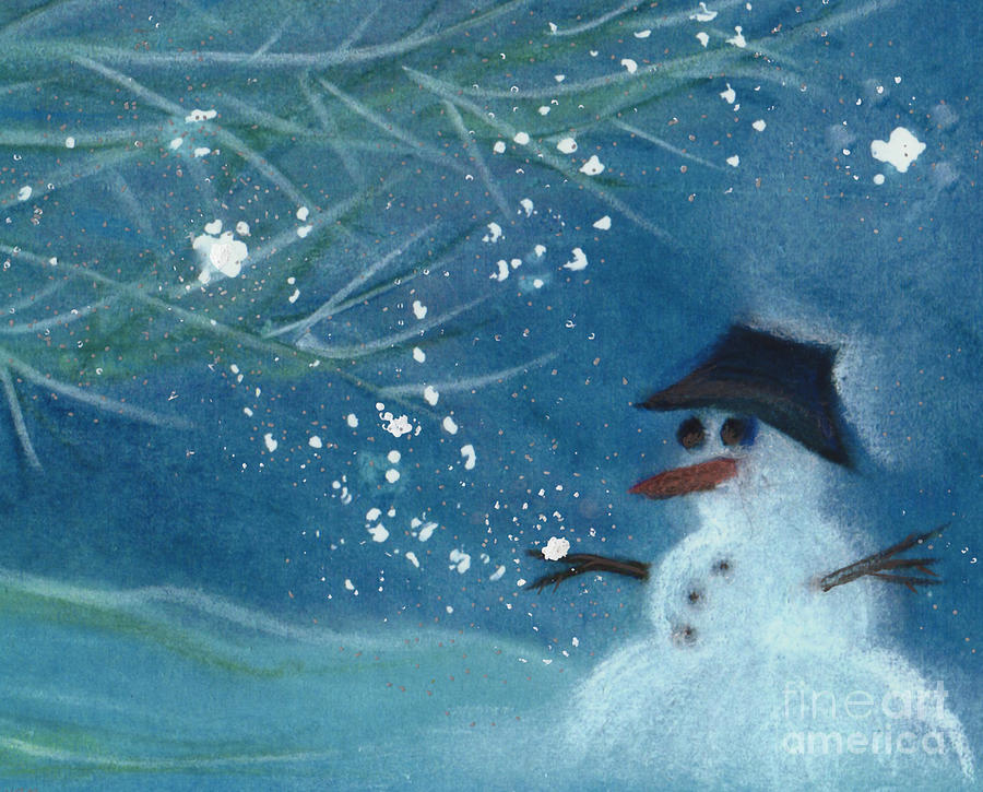 Christmas Painting - Snowman by jrr by First Star Art