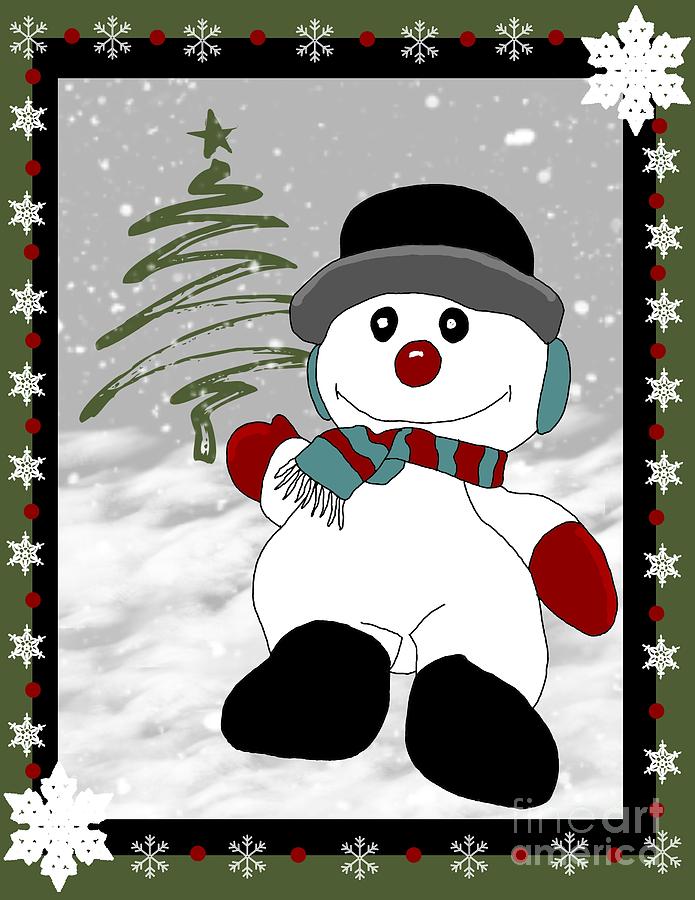 Snowman Christmas 2 Painting