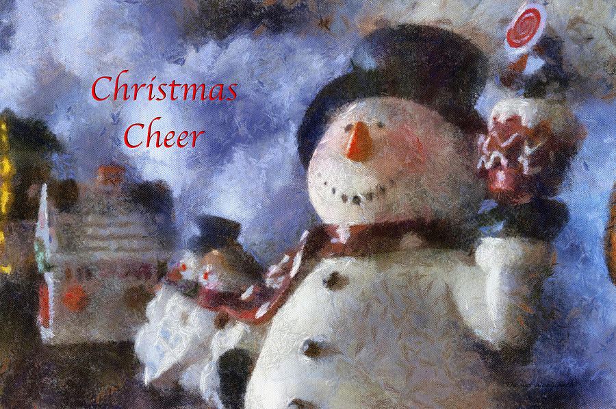 Winter Photograph - Snowman Christmas Cheer Photo Art 03 by Thomas Woolworth