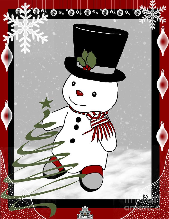 Snowman Christmas1 Painting